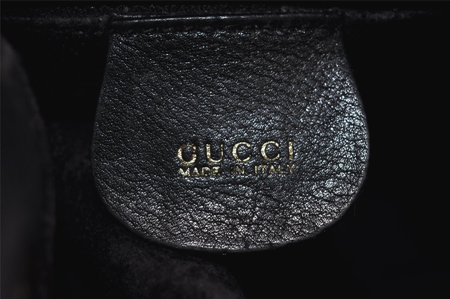 Authentic GUCCI Bamboo 2Way Shoulder Drawstring Bag Leather Black Junk 9319I