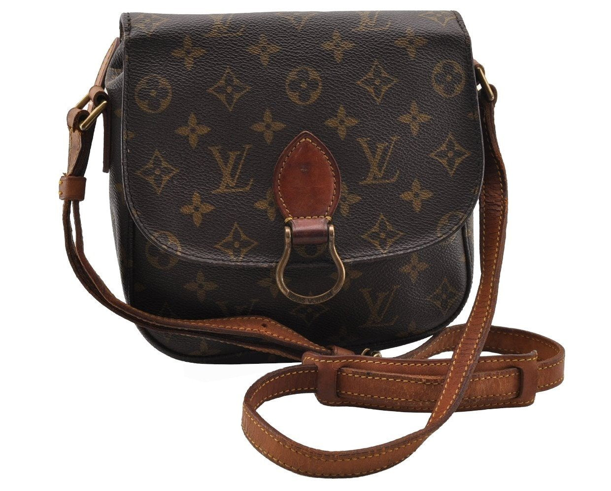 Authentic Louis Vuitton Monogram Saint Cloud MM M51243 Shoulder Cross Bag 9320I