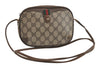 Authentic GUCCI Web Sherry Line Shoulder Bag GG PVC Leather Brown Junk 9322I