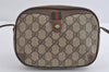 Authentic GUCCI Web Sherry Line Shoulder Bag GG PVC Leather Brown Junk 9322I