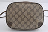 Authentic GUCCI Web Sherry Line Shoulder Bag GG PVC Leather Brown Junk 9322I