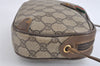 Authentic GUCCI Web Sherry Line Shoulder Bag GG PVC Leather Brown Junk 9322I