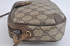 Authentic GUCCI Web Sherry Line Shoulder Bag GG PVC Leather Brown Junk 9322I