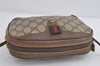 Authentic GUCCI Web Sherry Line Shoulder Bag GG PVC Leather Brown Junk 9322I