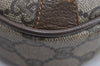 Authentic GUCCI Web Sherry Line Shoulder Bag GG PVC Leather Brown Junk 9322I