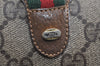 Authentic GUCCI Web Sherry Line Shoulder Bag GG PVC Leather Brown Junk 9322I