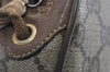 Authentic GUCCI Web Sherry Line Shoulder Bag GG PVC Leather Brown Junk 9322I