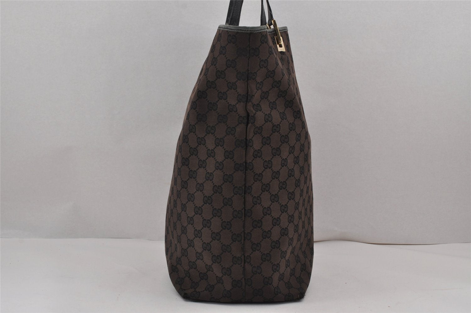 Authentic GUCCI Vintage Shoulder Tote Bag GG Canvas Leather 0021097 Brown 9324J