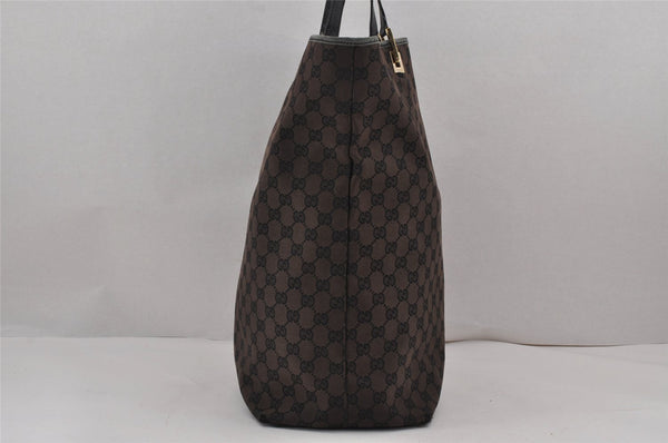 Authentic GUCCI Vintage Shoulder Tote Bag GG Canvas Leather 0021097 Brown 9324J