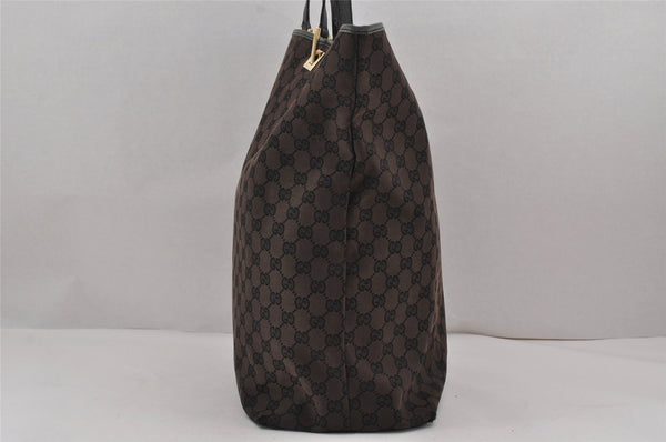 Authentic GUCCI Vintage Shoulder Tote Bag GG Canvas Leather 0021097 Brown 9324J