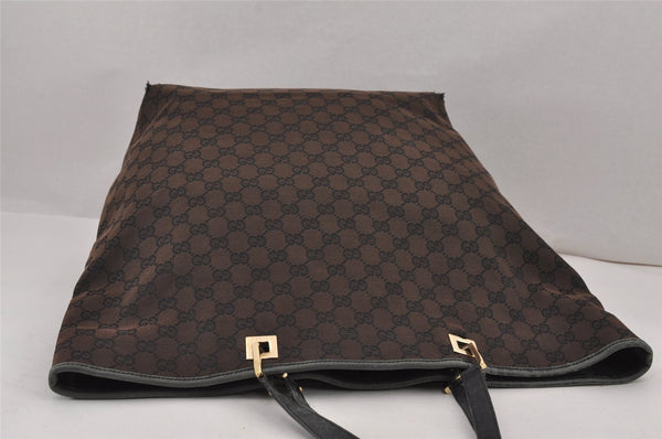 Authentic GUCCI Vintage Shoulder Tote Bag GG Canvas Leather 0021097 Brown 9324J