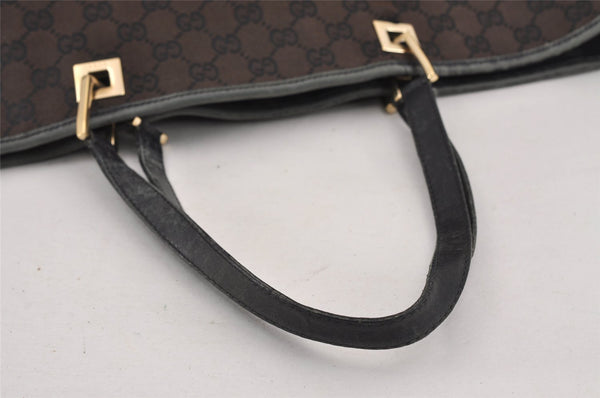 Authentic GUCCI Vintage Shoulder Tote Bag GG Canvas Leather 0021097 Brown 9324J