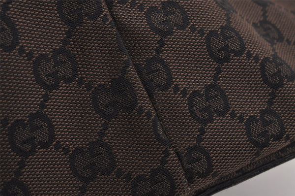 Authentic GUCCI Vintage Shoulder Tote Bag GG Canvas Leather 0021097 Brown 9324J