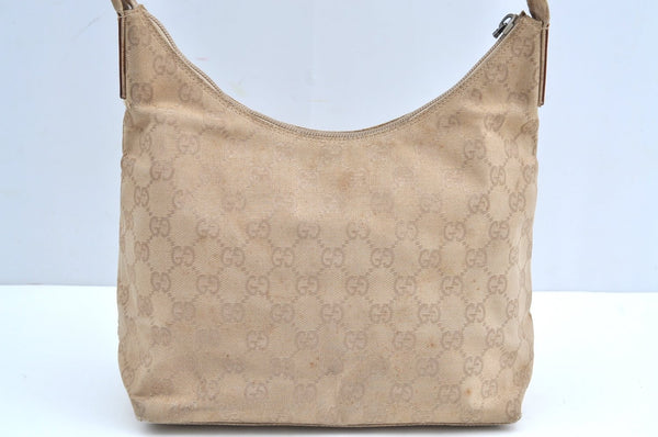 Authentic GUCCI Vintage Shoulder Hand Bag GG Canvas Leather 0013386 Beige 9325G