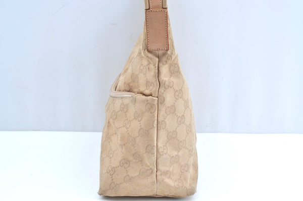 Authentic GUCCI Vintage Shoulder Hand Bag GG Canvas Leather 0013386 Beige 9325G