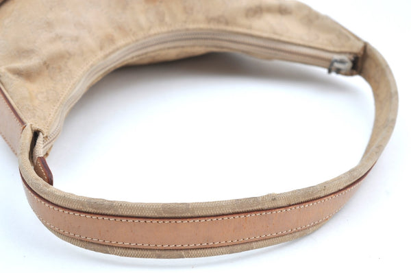 Authentic GUCCI Vintage Shoulder Hand Bag GG Canvas Leather 0013386 Beige 9325G