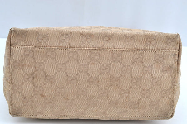 Authentic GUCCI Vintage Shoulder Hand Bag GG Canvas Leather 0013386 Beige 9325G