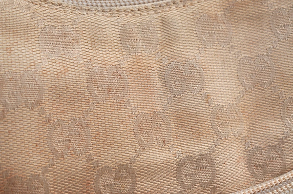 Authentic GUCCI Vintage Shoulder Hand Bag GG Canvas Leather 0013386 Beige 9325G