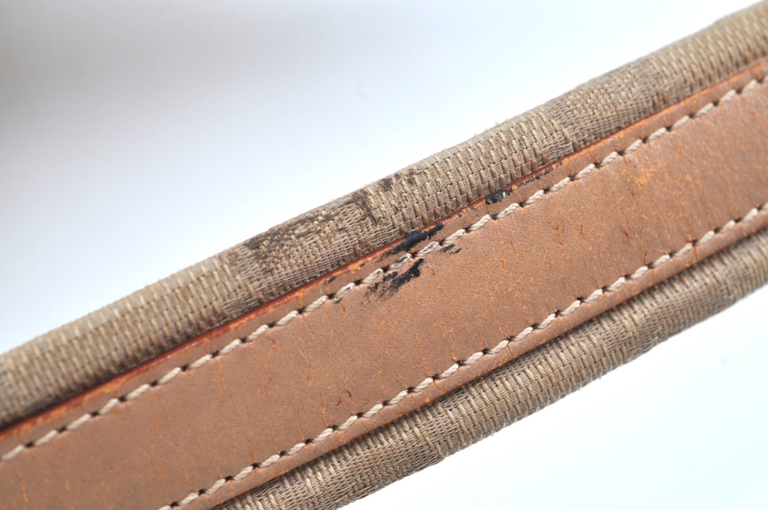 Authentic GUCCI Vintage Shoulder Hand Bag GG Canvas Leather 0013386 Beige 9325G