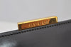 Authentic GUCCI Vintage Bamboo Shoulder Bag Purse Leather Black Junk 9325I