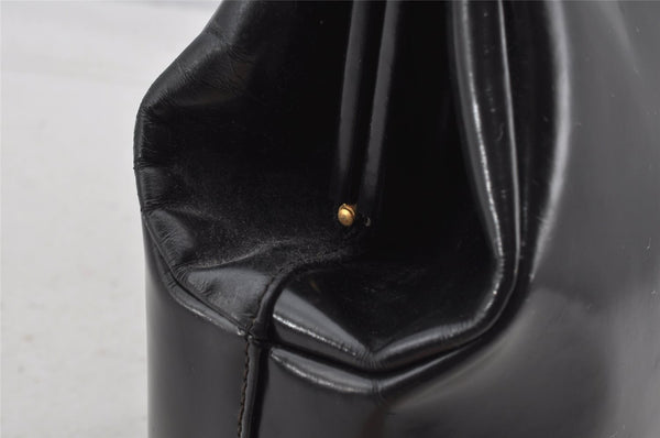 Authentic GUCCI Vintage Bamboo Shoulder Bag Purse Leather Black Junk 9325I