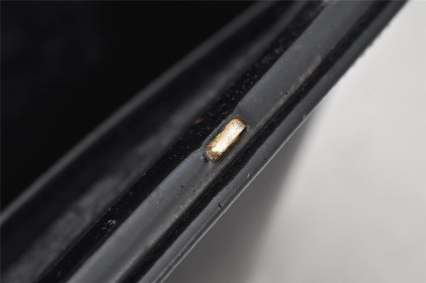 Authentic GUCCI Vintage Bamboo Shoulder Bag Purse Leather Black Junk 9325I