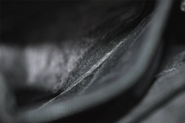 Authentic GUCCI Vintage Bamboo Shoulder Bag Purse Leather Black Junk 9325I