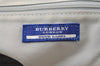 Authentic BURBERRY BLUE LABEL Check Tote Bag Canvas Leather Light Blue 9326J