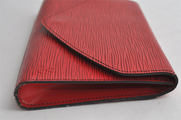Authentic Louis Vuitton Epi Arts Deco PM Clutch Hand Bag Red M52647 LV 9327I