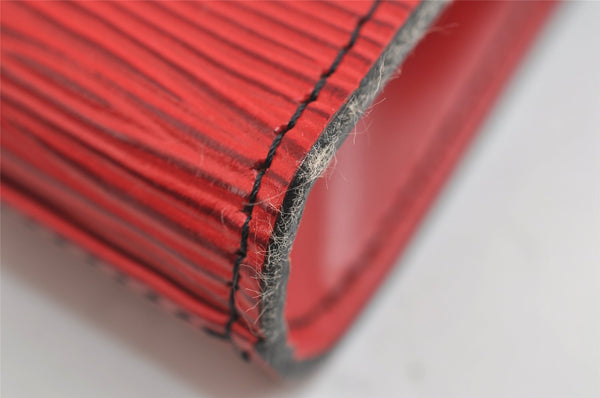 Authentic Louis Vuitton Epi Arts Deco PM Clutch Hand Bag Red M52647 LV 9327I