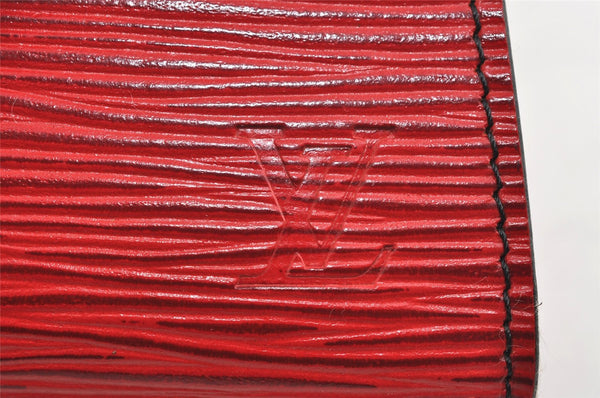 Authentic Louis Vuitton Epi Arts Deco PM Clutch Hand Bag Red M52647 LV 9327I