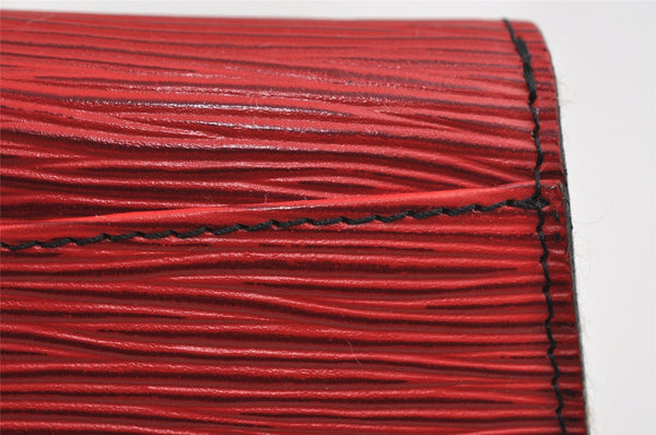 Authentic Louis Vuitton Epi Arts Deco PM Clutch Hand Bag Red M52647 LV 9327I
