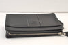 Authentic Burberrys Vintage Leather Clutch Hand Bag Purse Black 9328J