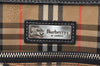 Authentic Burberrys Vintage Leather Clutch Hand Bag Purse Black 9328J