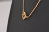 Authentic Christian Dior Gold Tone Rhinestone Chain Pendant Necklace CD 9329I