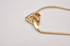 Authentic Christian Dior Gold Tone Rhinestone Chain Pendant Necklace CD 9329I