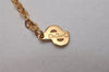 Authentic Christian Dior Gold Tone Rhinestone Chain Pendant Necklace CD 9329I