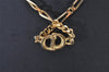 Authentic Christian Dior Gold Tone Chain Pendant Necklace CD 9330I