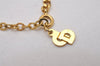 Authentic Christian Dior Gold Tone Chain Pendant Necklace CD 9330I