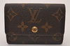 Authentic Louis Vuitton Monogram Porte Monnaie Plat Coin Purse M61930 LV 9331I