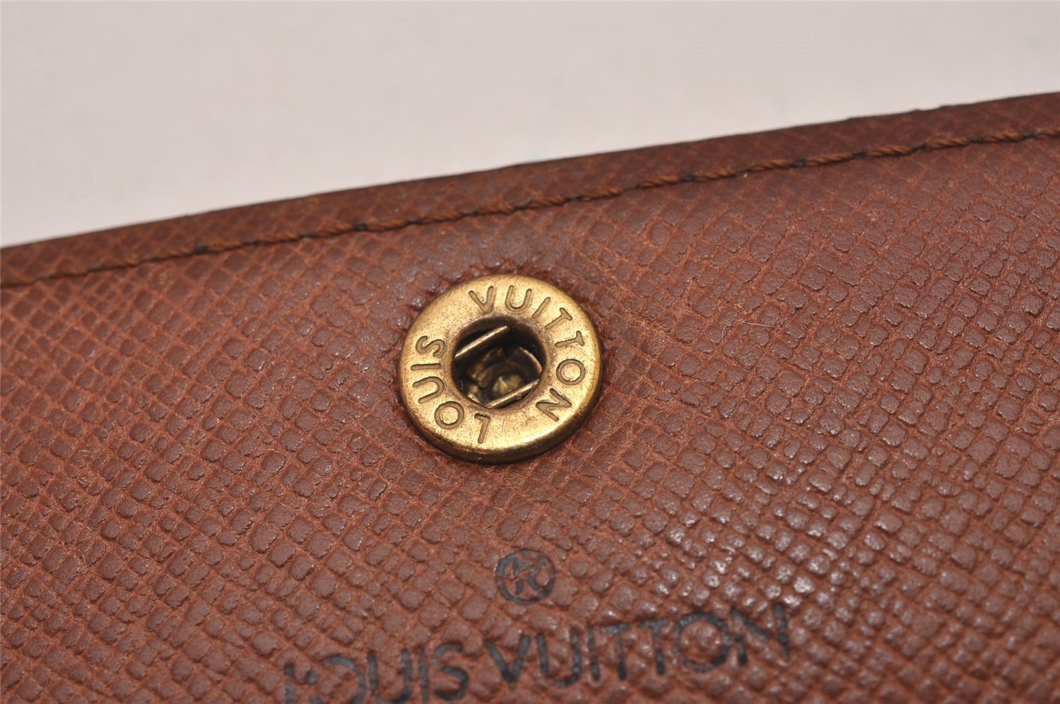 Authentic Louis Vuitton Monogram Porte Monnaie Plat Coin Purse M61930 LV 9331I