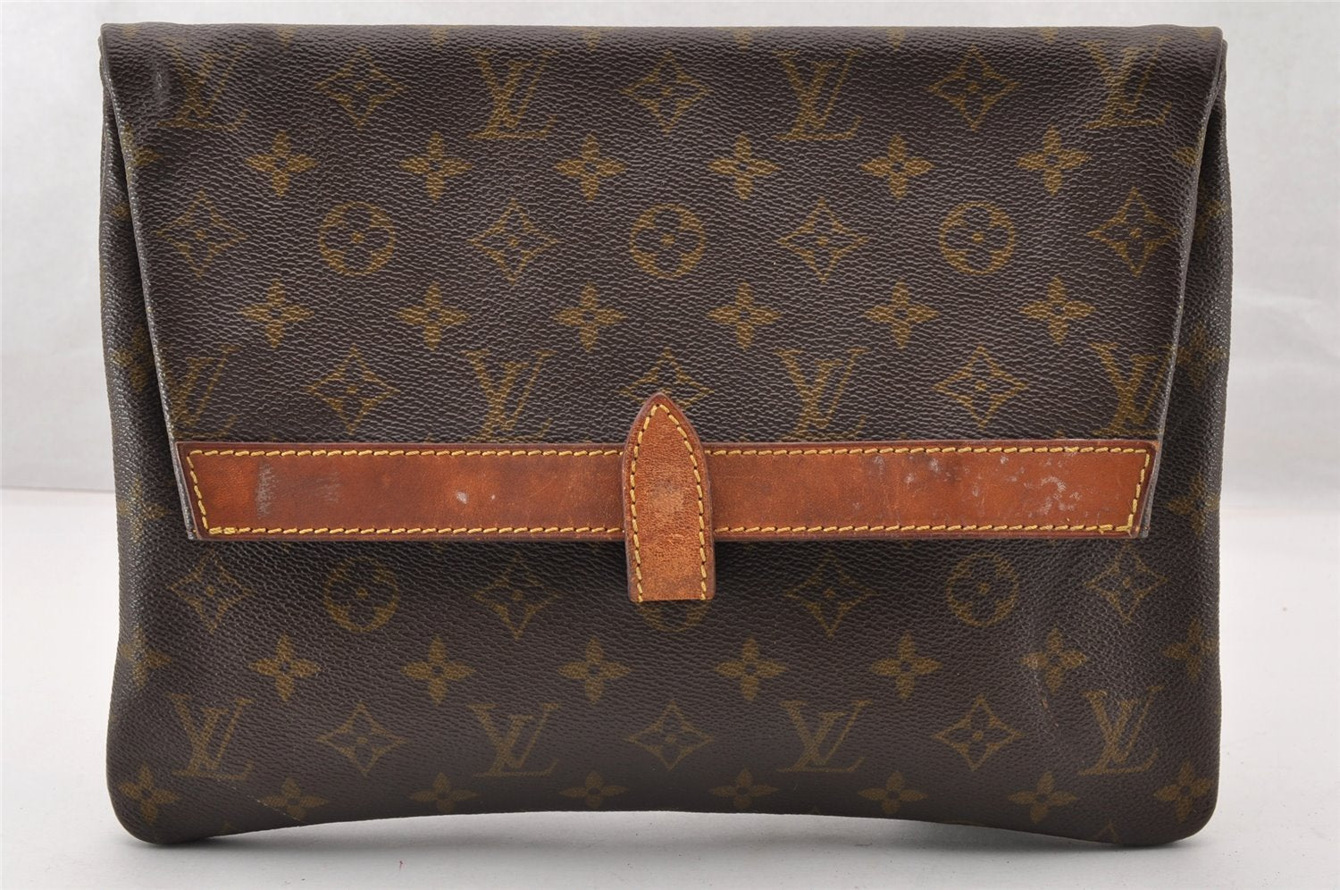 Auth Louis Vuitton Monogram Pochette Pliante Clutch Hand Bag Old Model LV 9332I