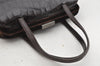 Authentic PRADA Stampa Cocco Leather Velour Hand Bag Purse B7593 Brown 9332J