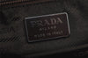 Authentic PRADA Stampa Cocco Leather Velour Hand Bag Purse B7593 Brown 9332J