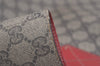 Authentic GUCCI Reversible Shoulder Tote Bag GG PVC Leather Brown Red Junk 9333I
