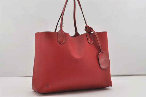 Authentic GUCCI Reversible Shoulder Tote Bag GG PVC Leather Brown Red Junk 9333I
