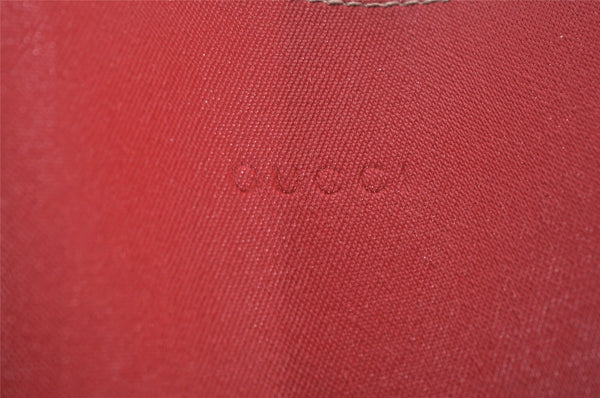 Authentic GUCCI Reversible Shoulder Tote Bag GG PVC Leather Brown Red Junk 9333I
