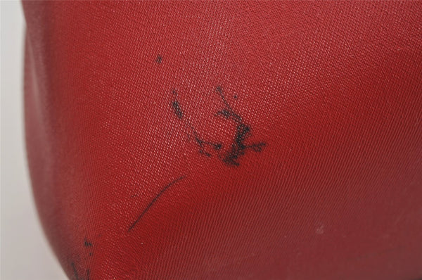 Authentic GUCCI Reversible Shoulder Tote Bag GG PVC Leather Brown Red Junk 9333I