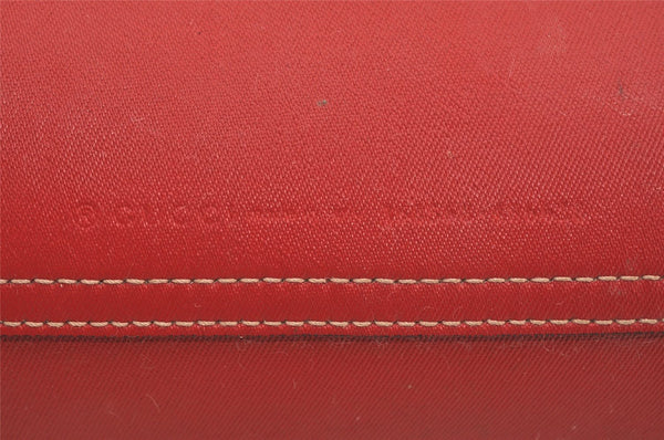 Authentic GUCCI Reversible Shoulder Tote Bag GG PVC Leather Brown Red Junk 9333I