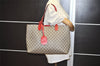 Authentic GUCCI Reversible Shoulder Tote Bag GG PVC Leather Brown Red Junk 9333I